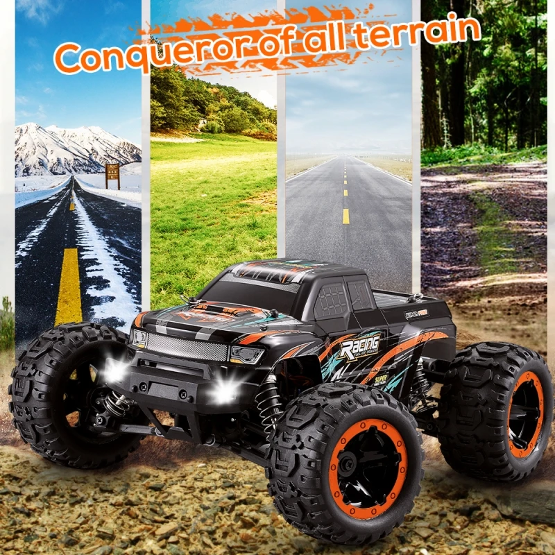 45 กม./ชม.ความเร็วสูงรีโมทคอนโทรลแบบไม่มีแปรงรถบรรทุก Off-Road 4WD Multi Terrain ขนาดใหญ่ Anti-SLIP Grip ROCK crawler RC Racing Buggy