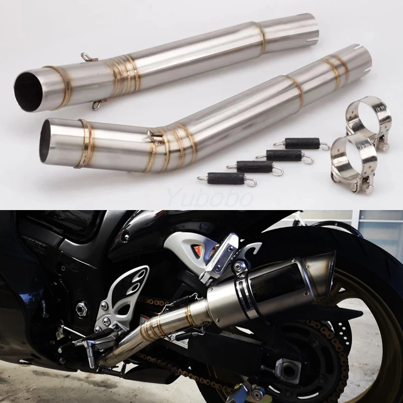 

Modify Motorcycle Exhaust Middle Link Pipe GSX1300R 2008-2015 Motorbike Mufflers Joint Connect Tube Adapter Fit 51mm Slip-on