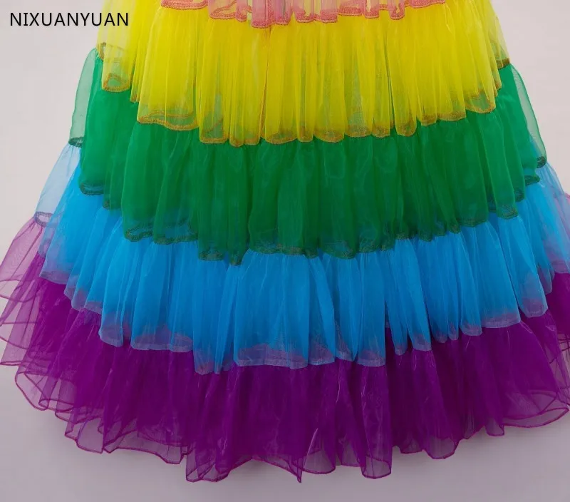 Enagua larga Multicolor de crinolina, ropa interior con aro, vestido de novia, vestido de baile, novedad de 2023