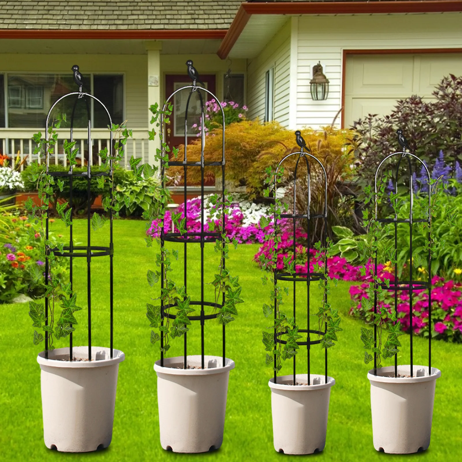 Splicing Plant Climbing Frame Outdoor Flower Stand European Flower Stand Climbing Plant Flower Stand Garden Trellis Obelisk