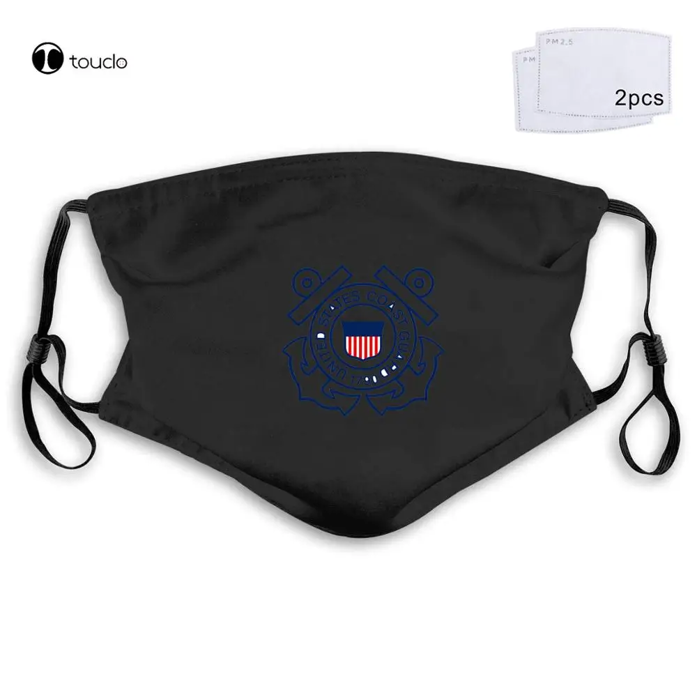 Drapeau de protection USCG, masque facial avant et arrière, avec filtre, en tissu de poche, réutilisable et lavable, 2020