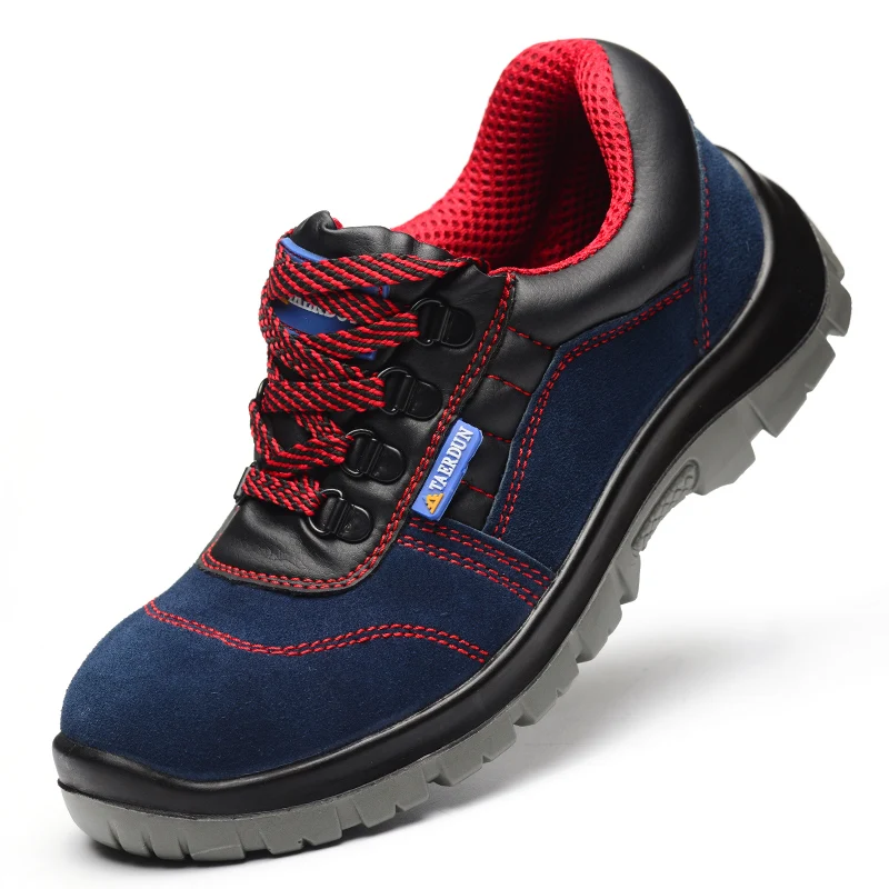 mens fashion safety shoes cow leather worker shoe steel toe caps work sneakers tooling security boots zapatos seguridad hombre