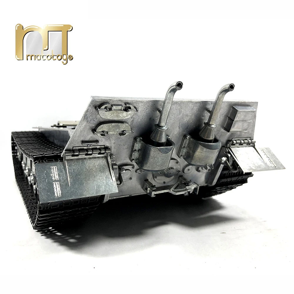 Mato 1/16 Kingtiger Kit de chasis de casco inferior de Metal con pistas Rueda tensora Piñones Ruedas de carretera Caja de cambios