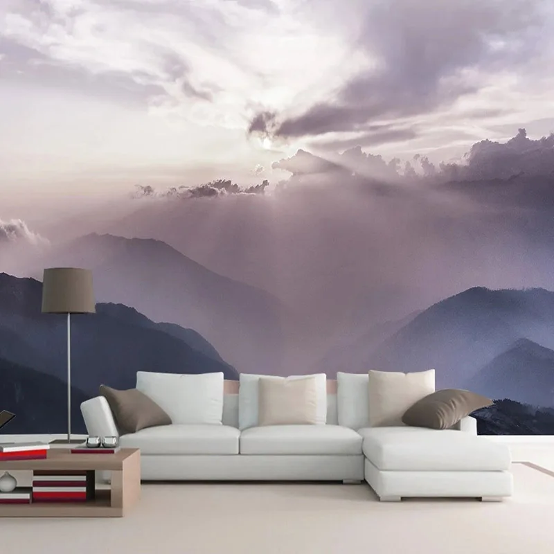 Custom Mural Wallpaper 3D Sunrise Mountain Peak Scenery Wall Painting Living Room TV Sofa Bedroom Home Decor Papel De Parede 3 D