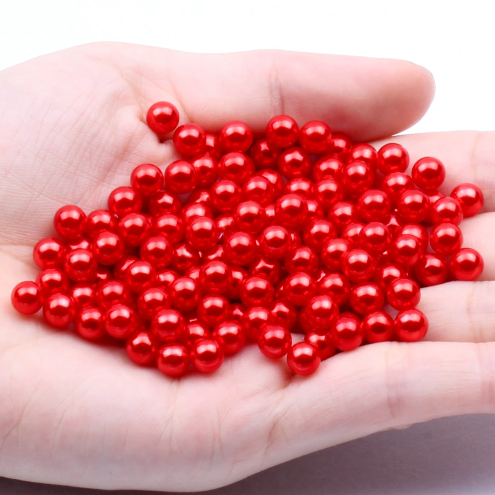 No Hole Round Pearls Small Pack 4mm 200pcs Multiple Colors Imitation Pearls Dresses DIY Jewelry Nail Art Decorations