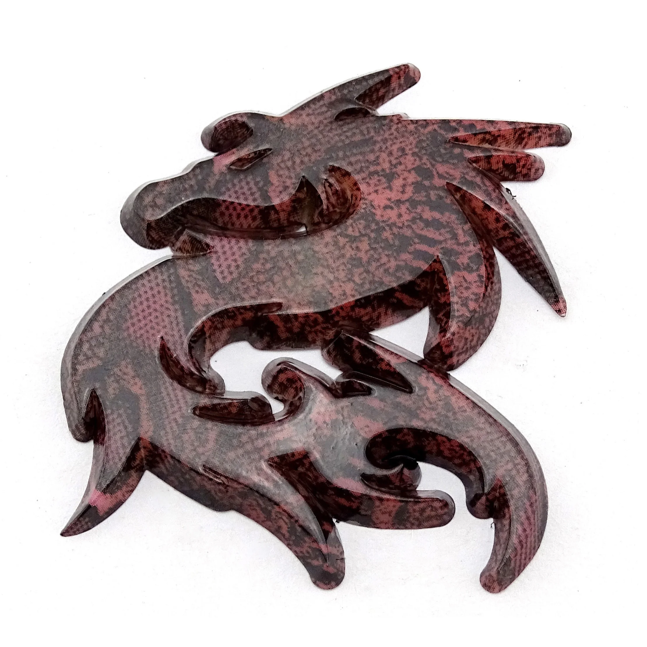 Red Dragon badge 3D Chrome Plastic Emblem Trunk Decor Logo Motor Sticker Decal