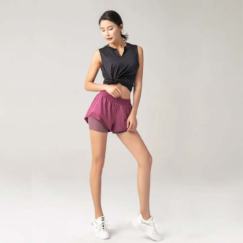 Sports Shorts Women Summer Hot Short Fitness Training Running Short Quick Dry Breathable Anti-glare Loose Workout Clothes