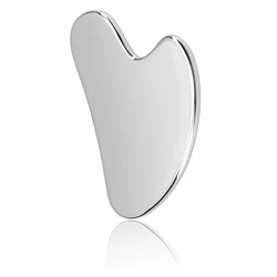 Gua Sha Board Heart Shape Stainless Steel Muscle Massage Tissue Therapy Scraping Plate Promote Blood Circulation Body Relaxation