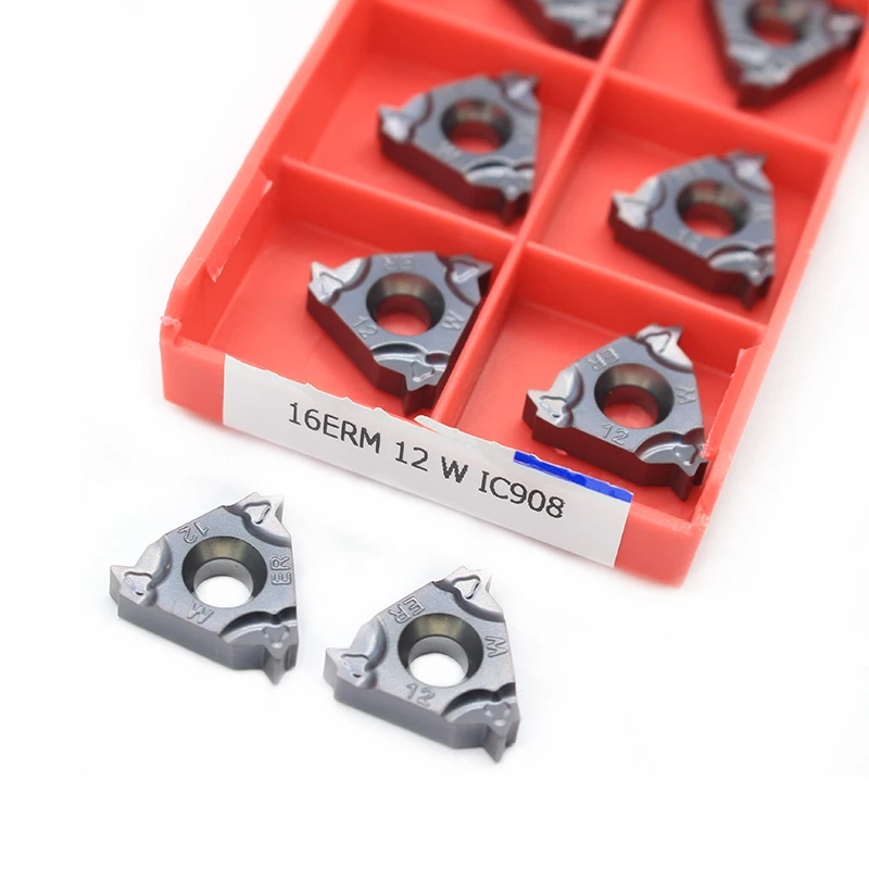 10pcs Thread 16ERM 12W IC908 Carbide CNC Threaded Carbide Inserts Thread Lathe Turning Blade Tool Tungsten Carbide Insert
