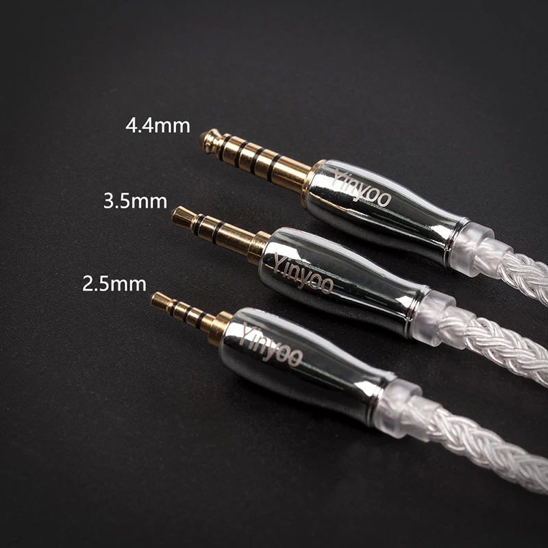 Yinyoo 16 сердечник высокой чистоты посеребренный кабель 2,5/3,5/4,4 мм с MMCX/2PIN/QDC/TFZ BLON BL-01 BL-03 TINHIFI T2 T2PLUS плотным верхним ворсом KZ DQ6