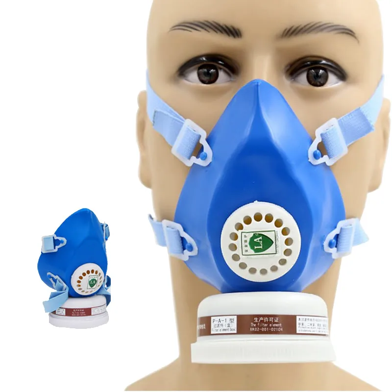 Masque à gaz réutilisable d'irateur de vaccination de demi-visage P-A-1 filtrant des particules organiques de vapeur de boîte pour peindre la protection de polissage de pulvérisation