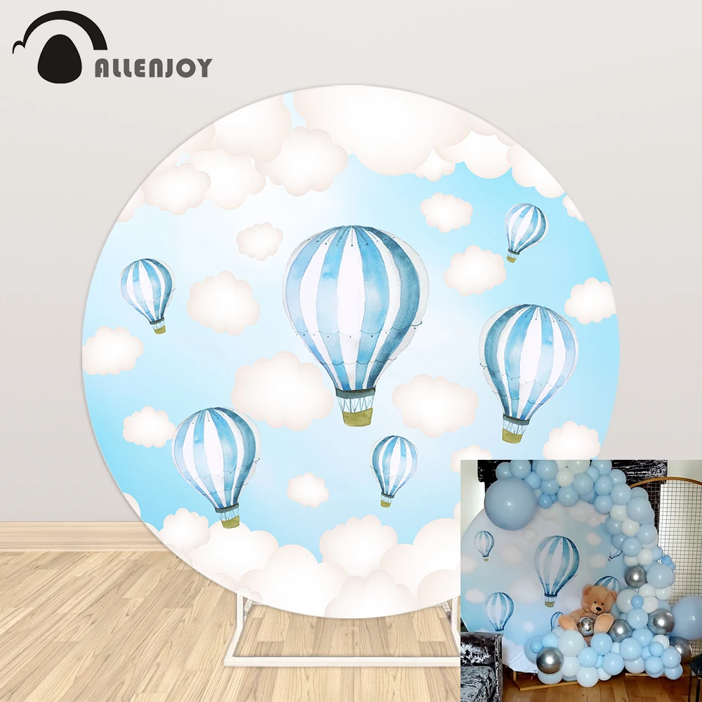 

Allenjoy hot air balloon round photography background holy communion sky clouds photo studio backdrop party photocall photophone