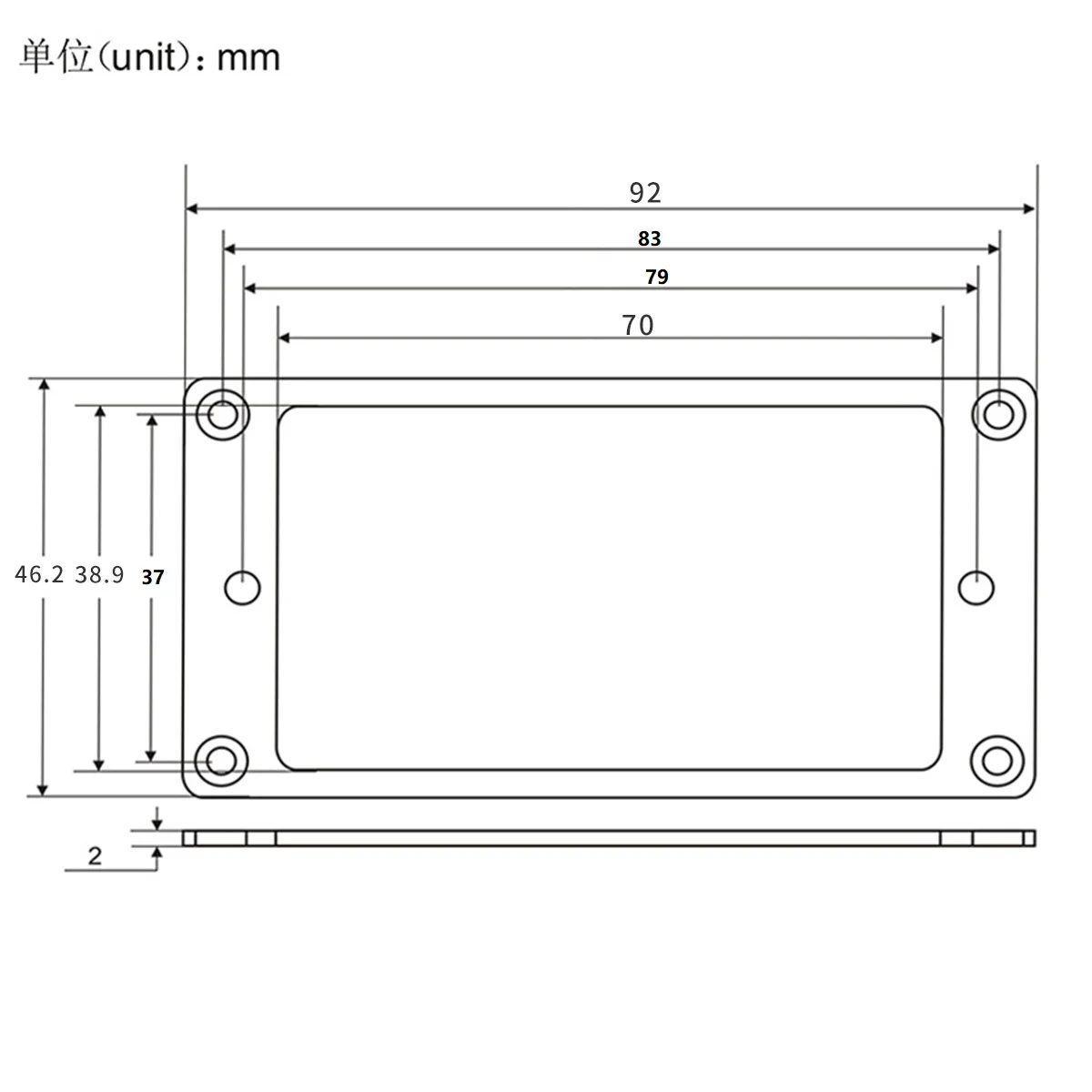 FLEOR JEHumbucker électrique en métal, anneaux de montage 514-up, cadre chromé, 2 pièces