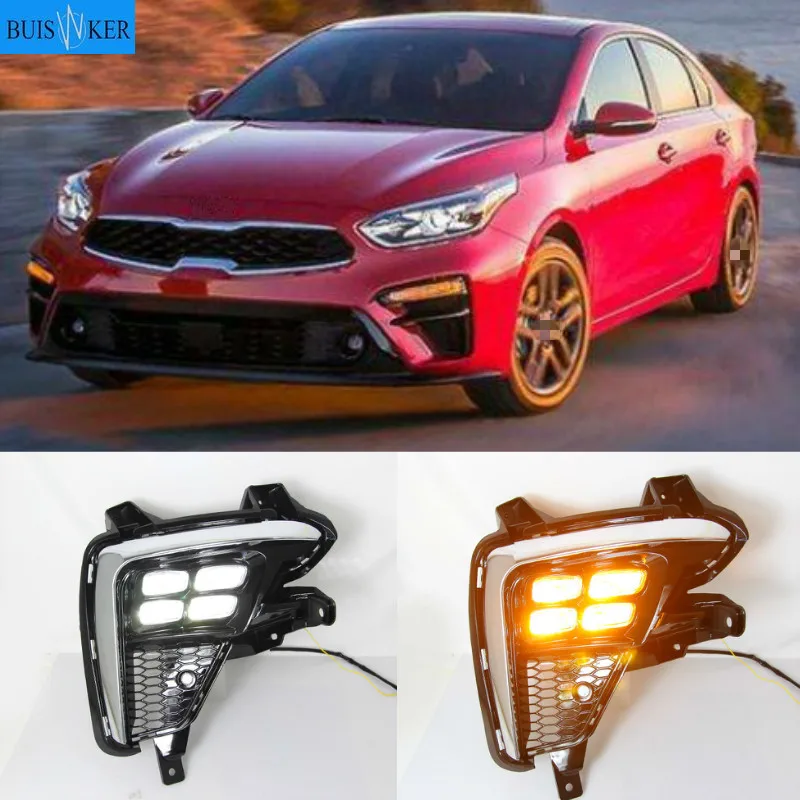 2Pcs For Kia K3 Cerato 2018 2019 2020 LED Daytime Running Light 12V Car DRL Fog Lamp Waterproof