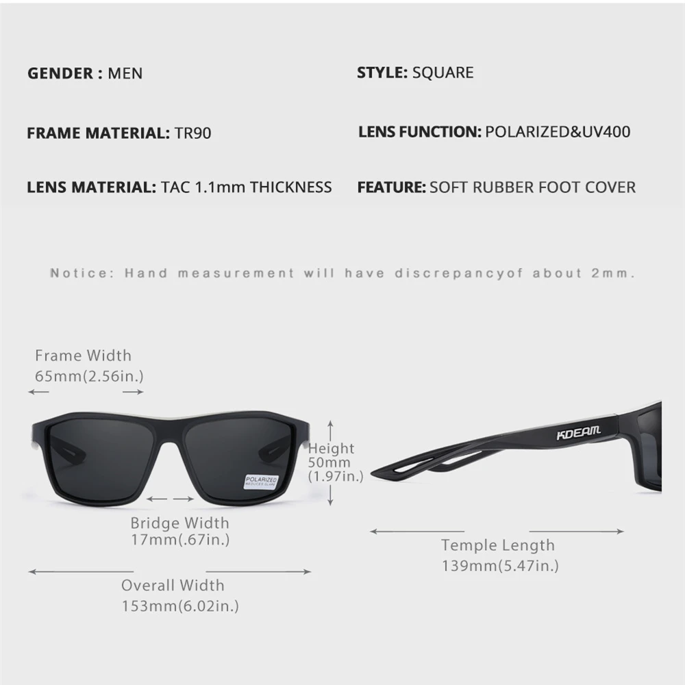 Kdeam New Fishing Polarizing Sunglasses Super Light Sports Polarized Goggles for Men Women Driving Eyeweargifts UV400 Sunglasses