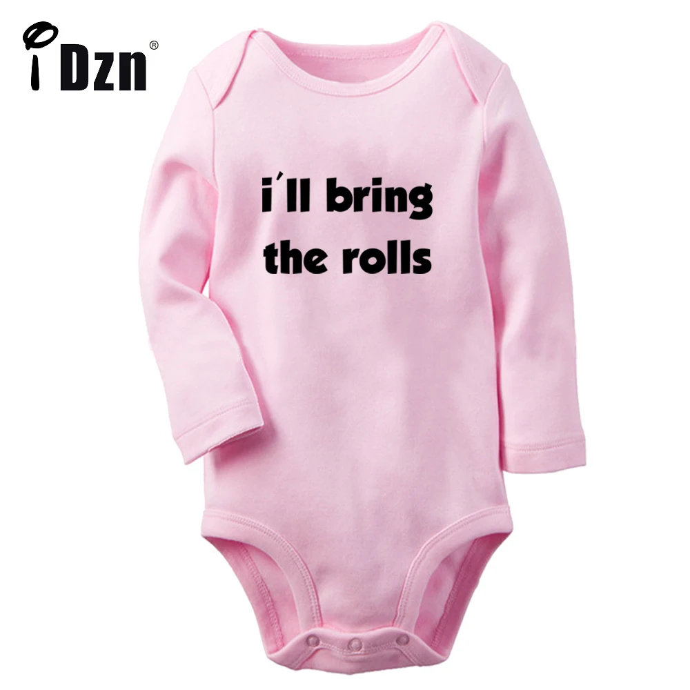 

iDzn NEW I'll Bring the Rolls Baby Boys Fun Rompers Baby Girls Cute Bodysuit Newborn Long Sleeves Jumpsuit Soft Cotton Clothes