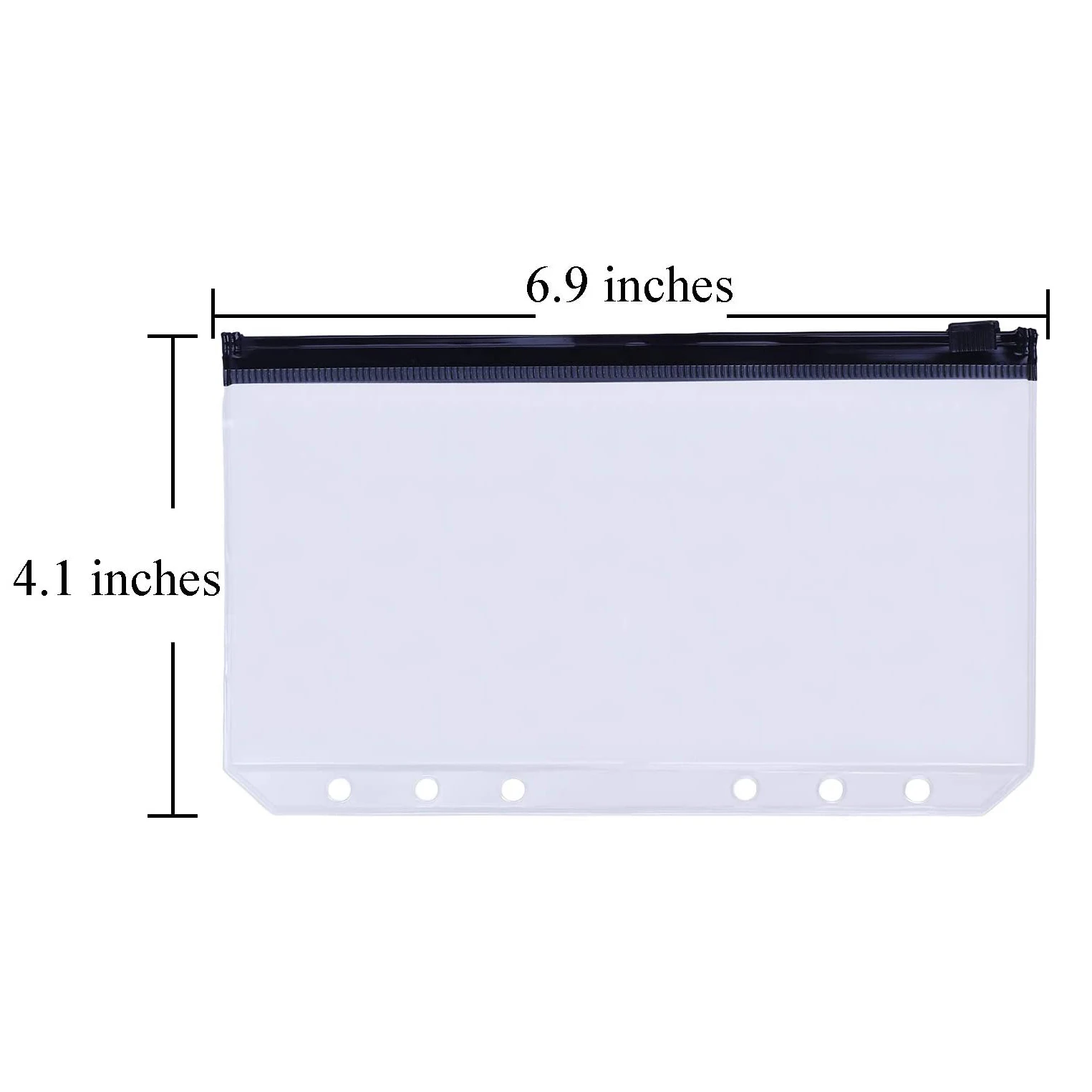 12pcs Binder Pockets A5/A6 Cash Envelopes Zipper Folders for 6-Ring Binder Notebook Loose Leaf Bags, Waterproof PVC Filing Bags