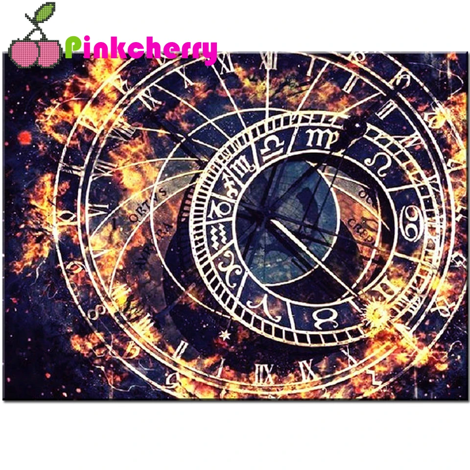 5D Diy Diamond Painting Color Clock pattern art Mosaic Embroidery Cross Stitch Full Square/Round Wall Sticker Handmade k434