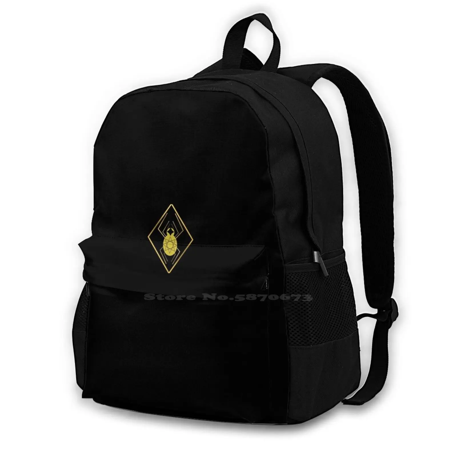 Golden Diamond 3d Print Design Backpack Casual Bag Gold Golden Diamond Animal Animals Insect Insects Class Classy Finesse