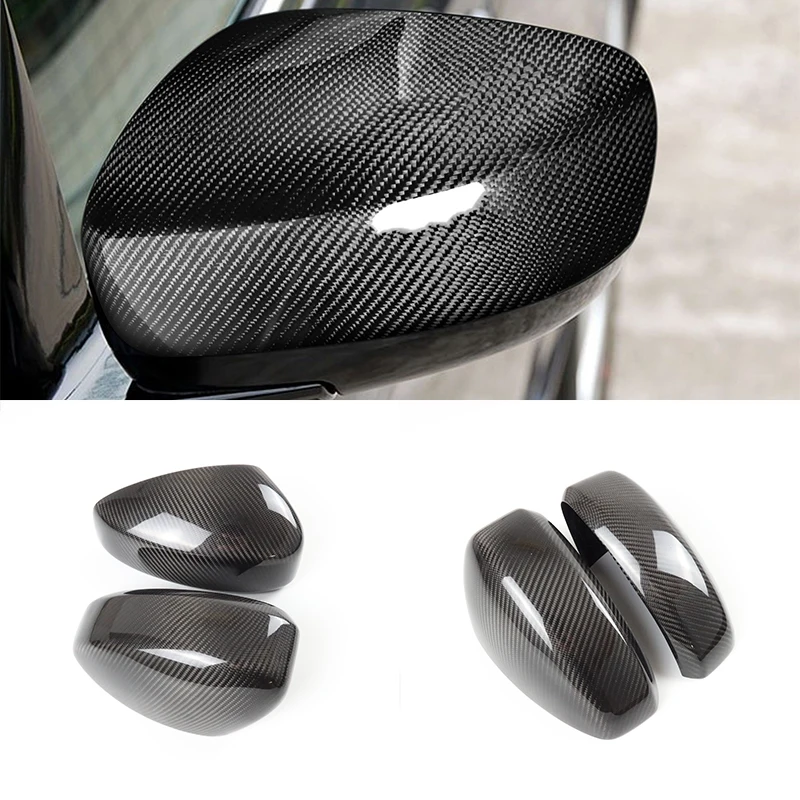 

2pcs Car Real Dry Carbon Fiber Side Rearview Mirror Cover Caps Exterior Accessories For Infiniti Q60 G25 G35 G37 2008-2013