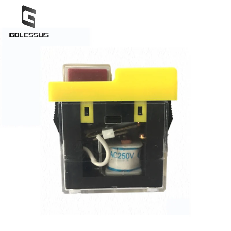 1PCS Electrician Switch KJD6 Self-locking AC220V Electromagnetic Start Button Machine Tool Accessories IP54 Waterproof Magnetic