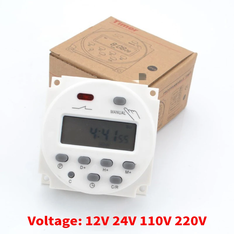 

CN101A DC12V/24V/110V/220V Programmer Electronic Timer Switch Single And Double Countdown Micro Cycle LCD Power Time Controller