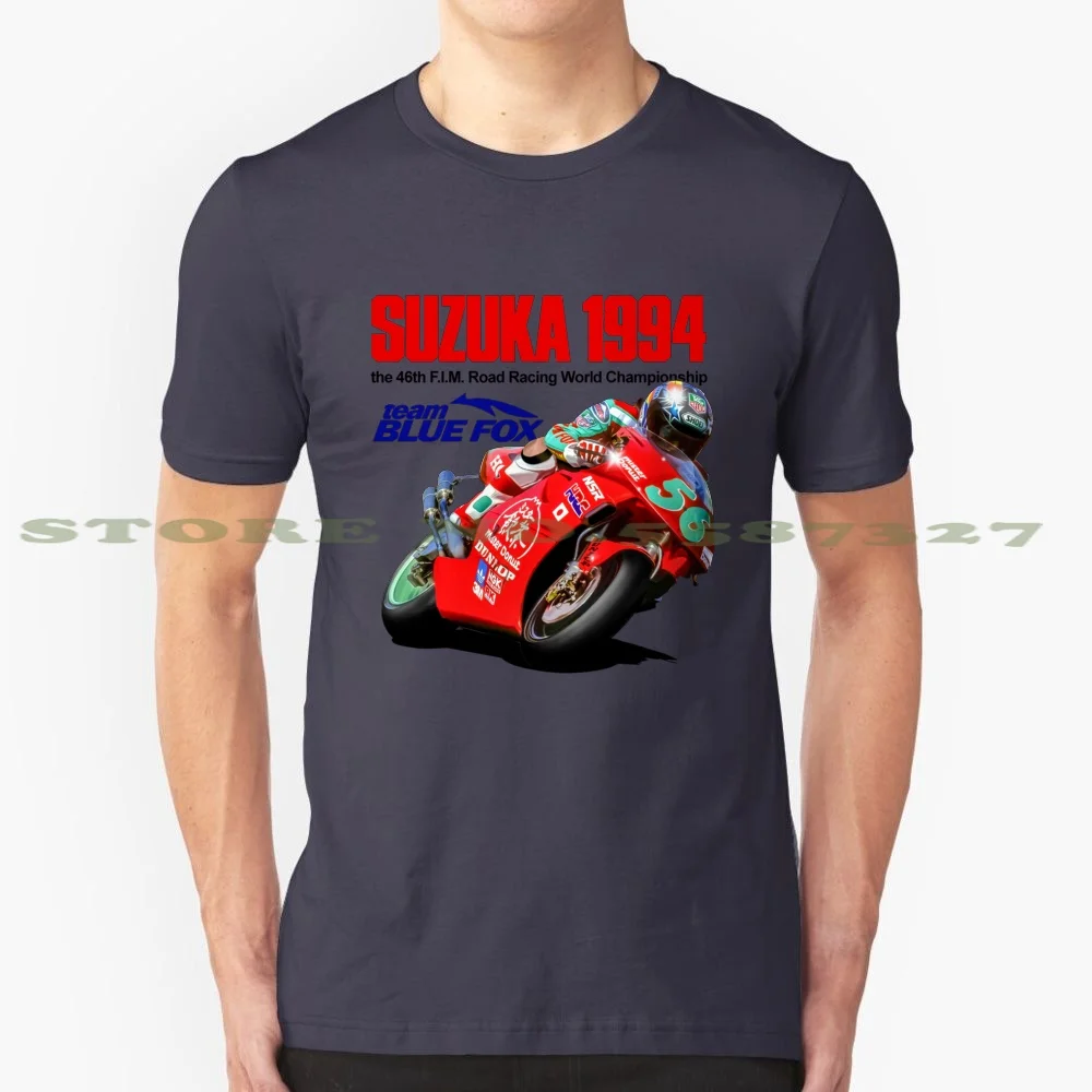 Camiseta de algodón puro 100%, prenda de vestir, con diseño de zorro azul, de 2 tiempos, modelo Wgp Norick Abe 500Cc Gp Racing Nsr Donut Debut 1994, Suzuka Norifume, años 90