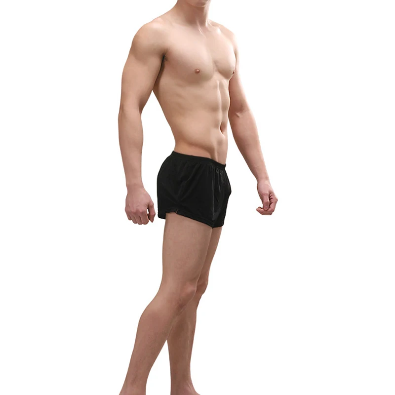 Hohe Elastische Sport Männer Unterwäsche Eis Seide Hot Atmungsaktive Boxer Hause Shorts Pfeil Lauf sexy Hosen