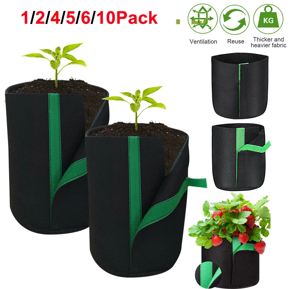 

1/3 Gallon Grow Bags Grafting Nursery Pot Non-Woven Fabric Planting Container Bag Garden Vegetable Planting Bags Tool Jardineria