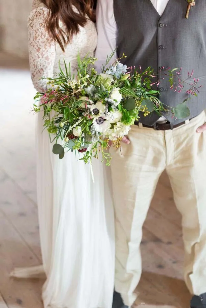 Robe De mariée en dentelle, manches longues, style bohème, Tulle, longueur totale, sur mesure