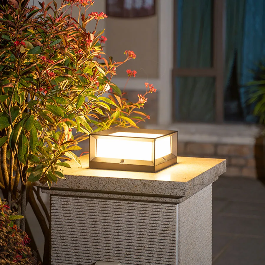 E27 Outdoor LED Post Lamp Waterproof Front Door Exterior Bollard Light Villa Garden Landscape Pillar Light Pathway Column Lamp