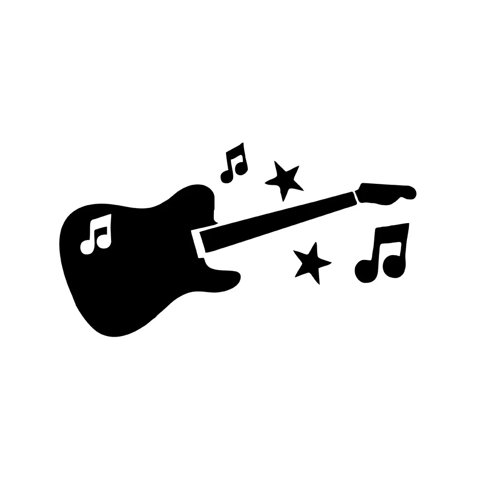 MIGNATIS - Wall Hanging Musical Note Guitar and Stars Sticker Mural Art Decal For Car Window Loptop Decoration Vinyl Stickers wa