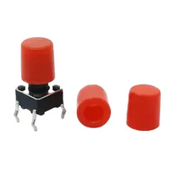 100pcs 6*6.45mm Button Caps Tactile Multicolor Round Switch Cover for 6*6 Switches Wholesale