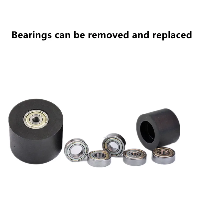 5pcs/20pcs 6*40*30mm 626ZZ Bearing PU Polyurethane Soft Rubber Roller Low Noise Guide Wheel Flat Pulley Conveyor Belt