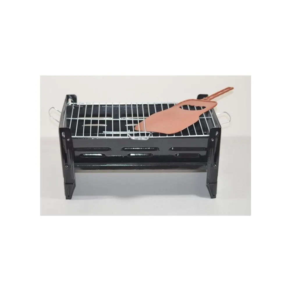 Kib Folding Charcoal Barbecue Nickel Stainless Grill Use in Picnic, Terrace, Garden 0.80mm Stainless Steel Sheet Material