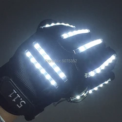 Guantes intermitentes LED de moda, luz brillante, medio dedo, Rave, suministros de baile, accesorios para espectáculos de escenario