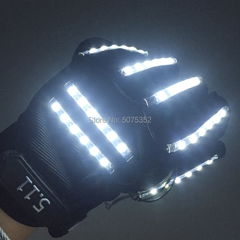 Fashion LED Flashing Gloves Glowing Light up Half Finger Gloves Rave Gloves Dance Supplies Stage Show Props