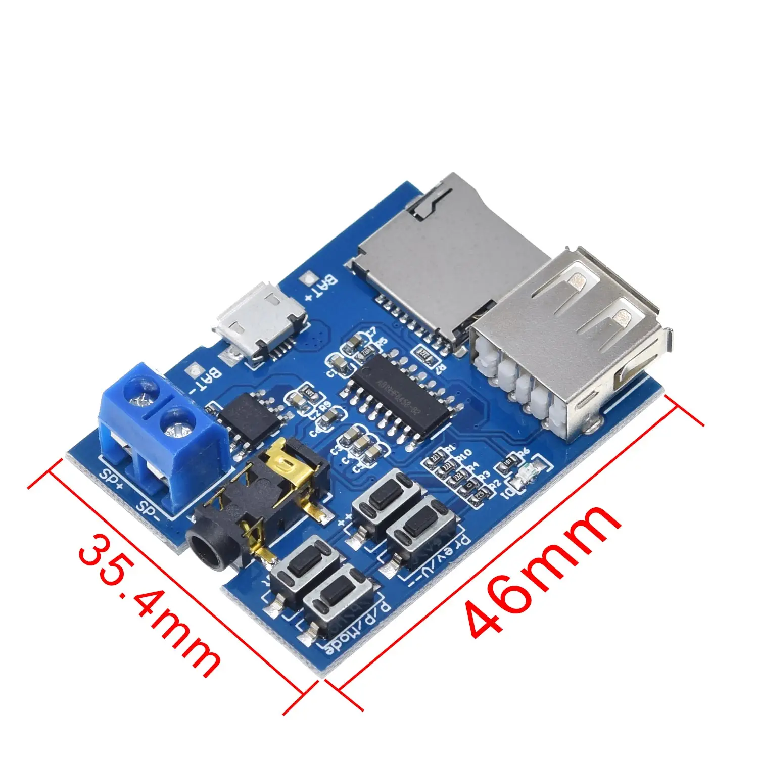 TZT 1/3PCS Mp3 zerstörungsfreie Decoderplatine Eingebauter Verstärker MP3-Modul MP3-Decoder TF-Karte U-Disk-Dekodierungsplayer – Detail 2