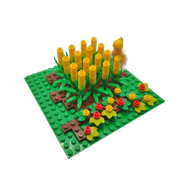 MOC Building Blocks Assembling Figures Girl Sunshine Farm Manor Plants and Animals Toys for Kids