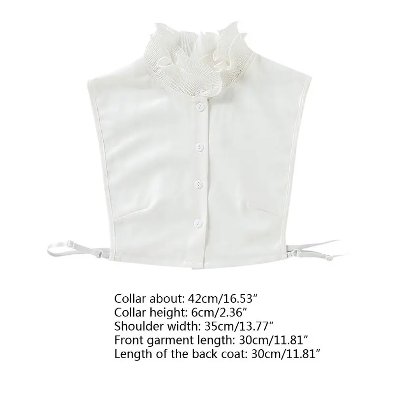 New Women Sweet Layer Agaric Ruffles Stand False Fake Collar Button Down Half-Shirt