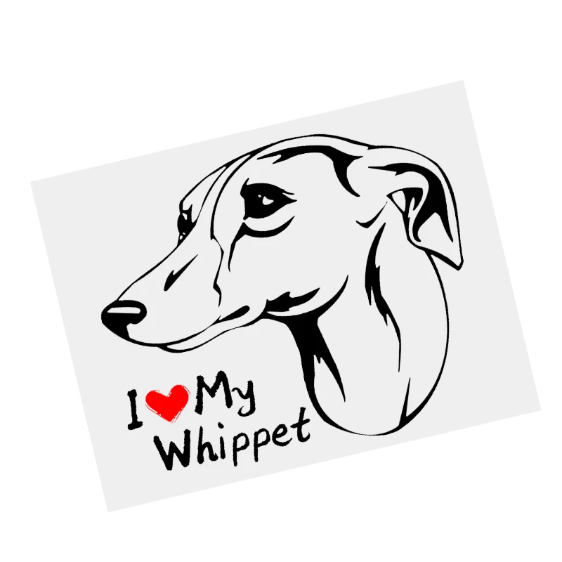 

S61248 # Whippet Dog Black Transparent Car Sticker Vinyl Decal Waterproof Decors for Motorcycle Bumper Laptop