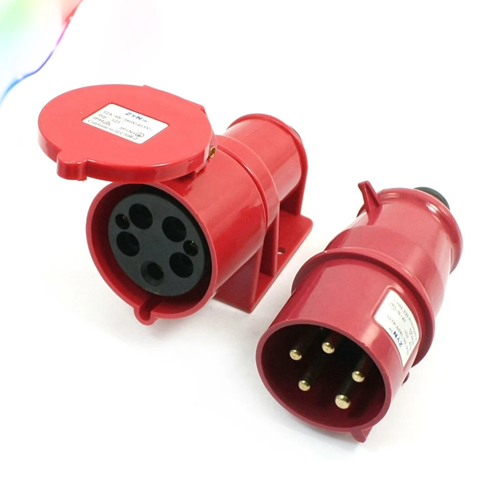 

Waterproof IEC309-2 3P+E+N Industrial Connector Socket Red AC 380-415V 32Amp