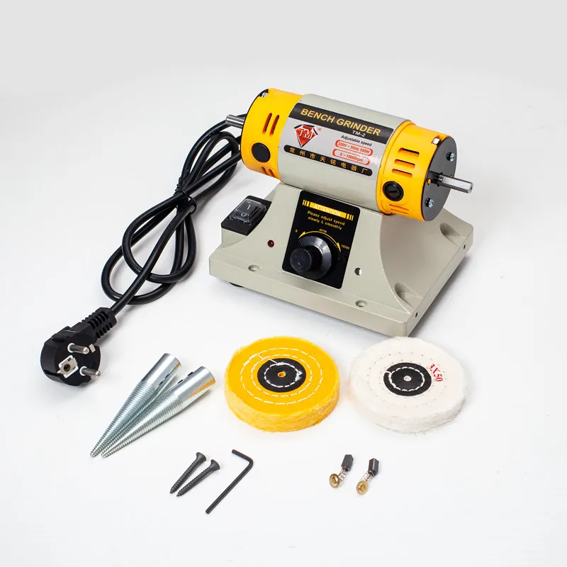 

220V 350W Stone Polishing Machine DIY Woodworking Jade Jewelry Dental Bench Lathe Machine Grinding Machine Sanding Tools