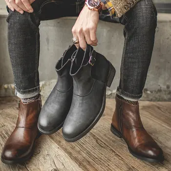 8 best sales Botas de piel auténtica para hombre - №8