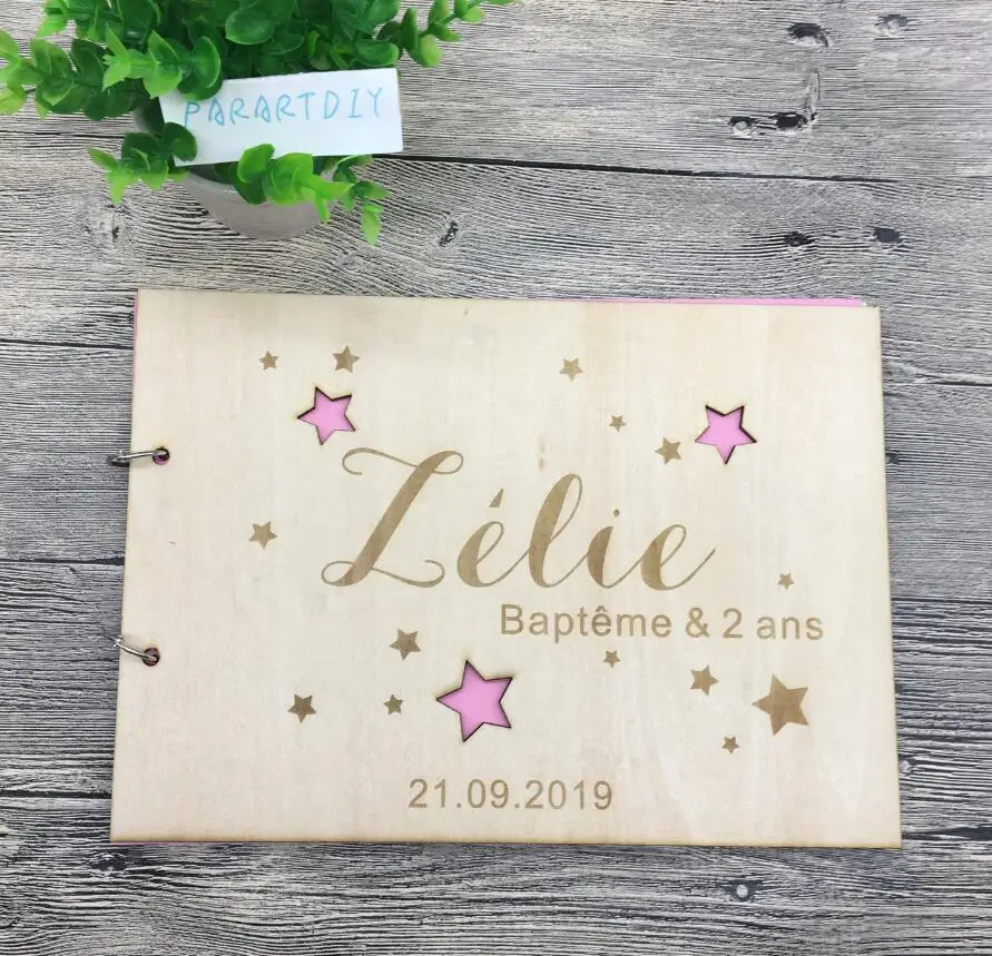 Baby Book Baby Journal Book Baby Shower Gift for Mom Baby Memory Book Pregnancy Journal Personalised Wooden Guest Book albums