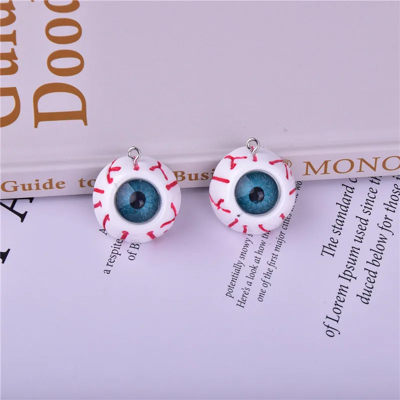6 قطعة هالوين الدم عين الشر الراتنج Charms قلادة DIY بها بنفسك القرط المفاتيح صنع المجوهرات