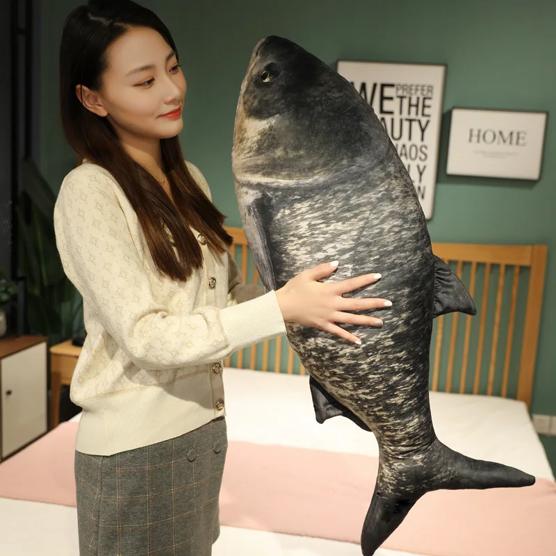 30-100 cm Simulation Lustige Fisch Plüsch Spielzeug Gefüllte Weiche Tier Karpfen Plüsch Kissen Kreative Schlaf Kissen für Kinder mädchen Weihnachten Geschenk – Detail 26