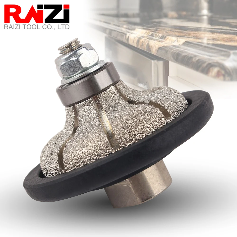 Raizi 1pc diamante mão perfil roda ogee forma para 20/30mm granito mármore borda pedra profiler vácuo soldadas roteador bit