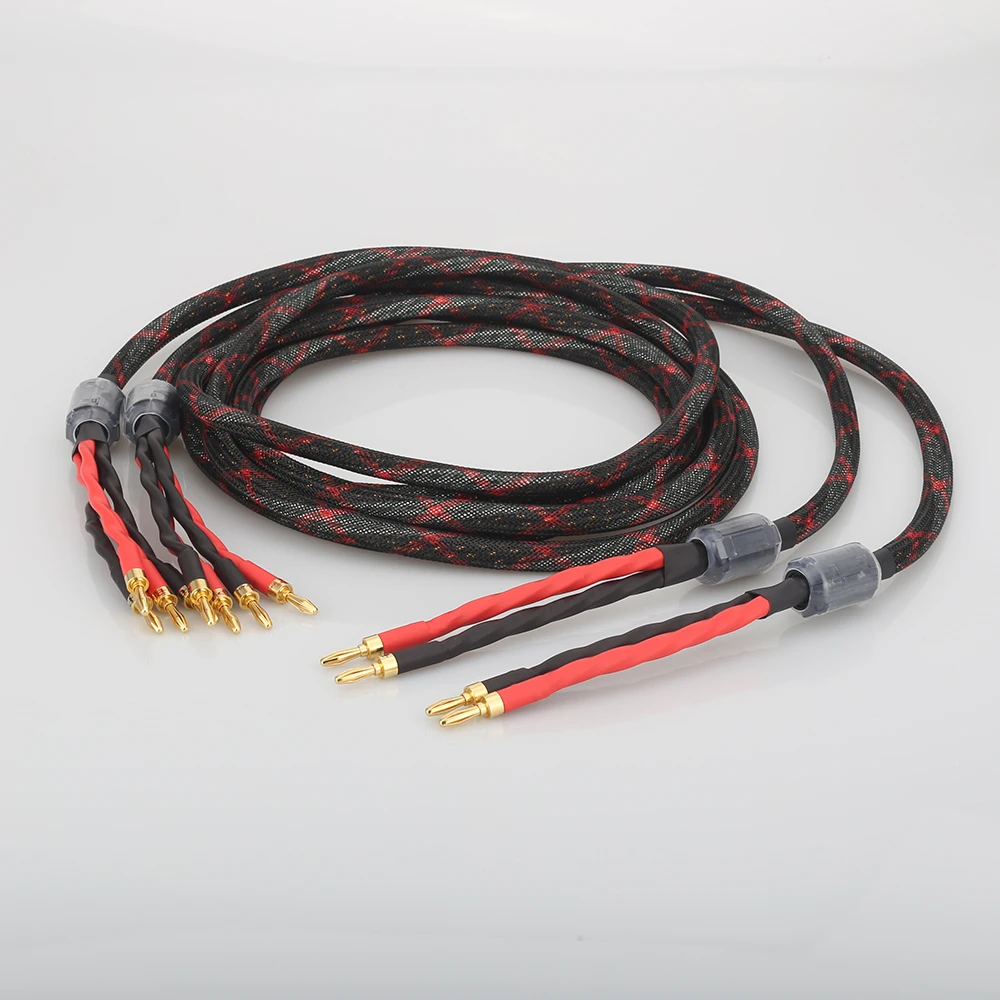 새로운 하이 엔드 서양 전기 Hifi 스피커 케이블 HIFI Audiophile 케이블 바나나 스페이드 Biwire 스피커 케이블 HIFI