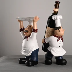 Country Retro Chef Statue Figurines Storage Sculpture Kitchen Home Dinner Resin Cook Shape For Interior Room Ornaments